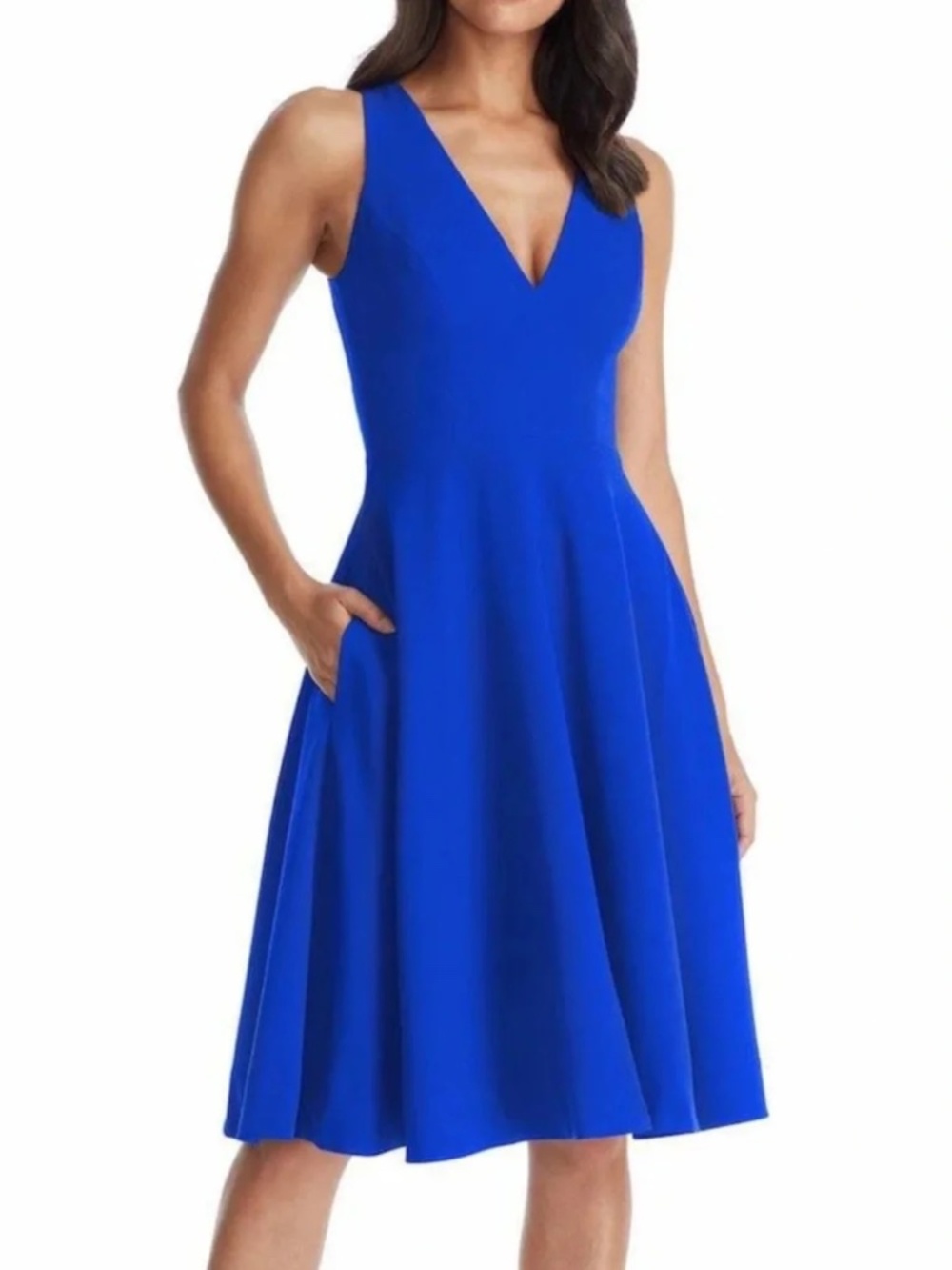 Dress The Population Catalina Electric Blue Fit Flare Dress XL NWOT Cocktail